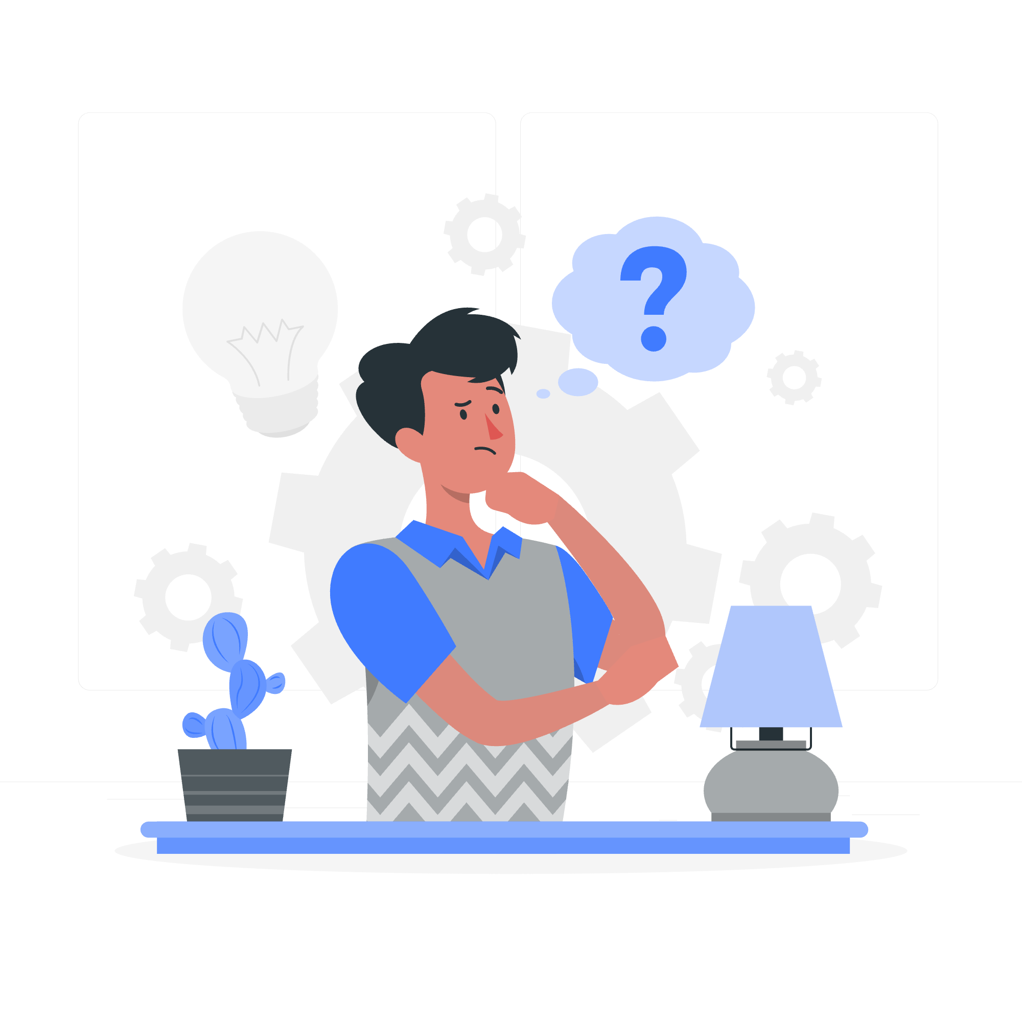 冷蔵庫の前で悩むイラスト